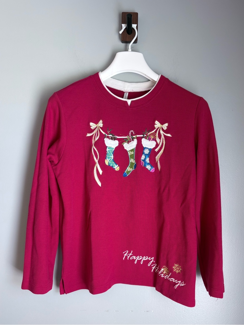 White Stag Vintage Christmas Stockings Sweatshirt Ugly Christmas 90s/Y2K